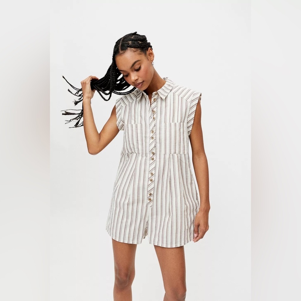 Urban Outfitters Zoey Stripe Short Sleeve Playsuit